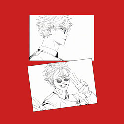 Свитшот хлопковый мужской Эмоции Сатору Годжо - Магическая битва, цвет: красный — фото 2