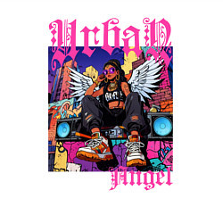 Свитшот хлопковый мужской Городская девушка ангел в стиле хип-хоп, цвет: белый — фото 2