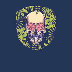 Свитшот хлопковый мужской Цветы и черепок джентельмен, цвет: тёмно-синий — фото 2