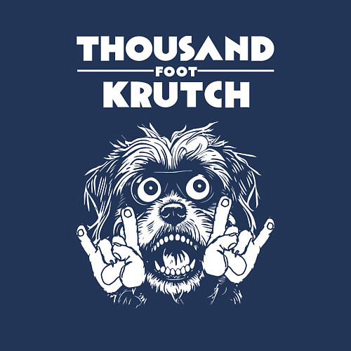 Мужской свитшот Thousand Foot Krutch rock dog / Тёмно-синий – фото 3