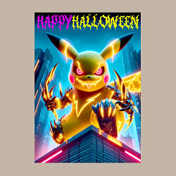 Свитшот хлопковый мужской Happy halloween - terrible Pikachu, цвет: миндальный — фото 2