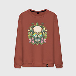 Мужской свитшот Черепок и цветочки