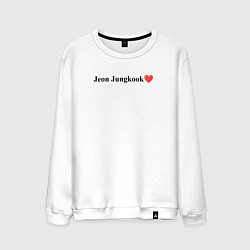 Свитшот хлопковый мужской BTS Jeon Jung-kook, цвет: белый