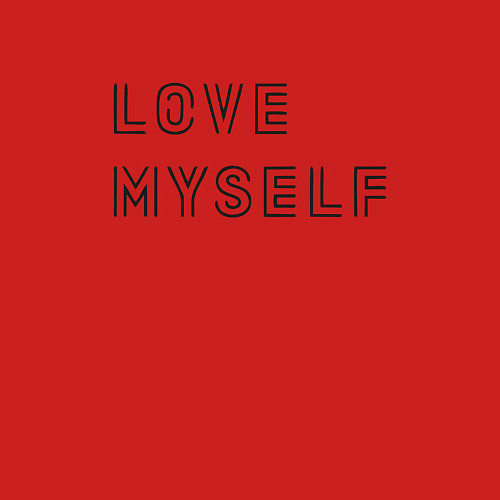 Мужской свитшот BTS love myself надпись / Красный – фото 3