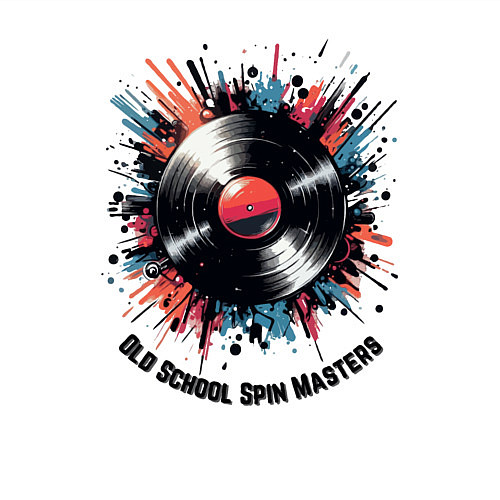 Мужской свитшот Стрит-арт: виниловая Пластинка / Белый – фото 3