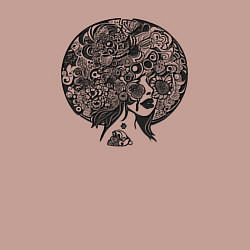 Свитшот хлопковый мужской Цветочная голова, цвет: пыльно-розовый — фото 2