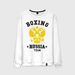 Свитшот хлопковый мужской Boxing Russia Team, цвет: белый