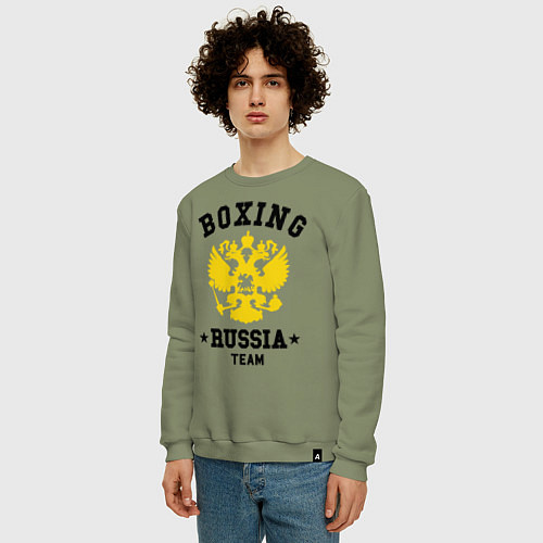 Мужской свитшот Boxing Russia Team / Авокадо – фото 3