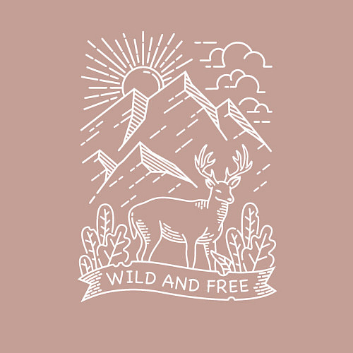 Мужской свитшот Дикий и свободный / Пыльно-розовый – фото 3