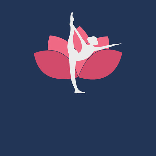 Мужской свитшот Йога - розовый лотос / Тёмно-синий – фото 3