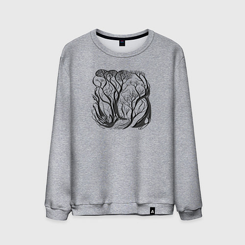 Мужской свитшот Природа и деревья в стиле модерн / Меланж – фото 1