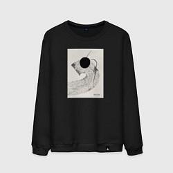 Свитшот хлопковый мужской Абстрактная картина Perfectly Enough, цвет: черный