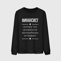 Свитшот хлопковый мужской Финансист волшебник, цвет: черный