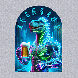 Свитшот хлопковый мужской Neon beersaur - ai art fantasy, цвет: меланж — фото 2