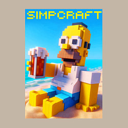 Свитшот хлопковый мужской Minecraft and Simpsons collaboration - ai art, цвет: миндальный — фото 2