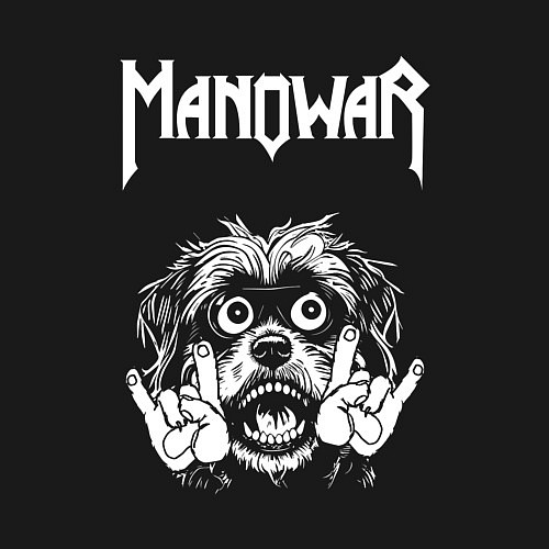 Мужской свитшот Manowar rock dog / Черный – фото 3