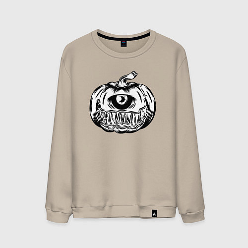Мужской свитшот Одноглазая тыква / Миндальный – фото 1
