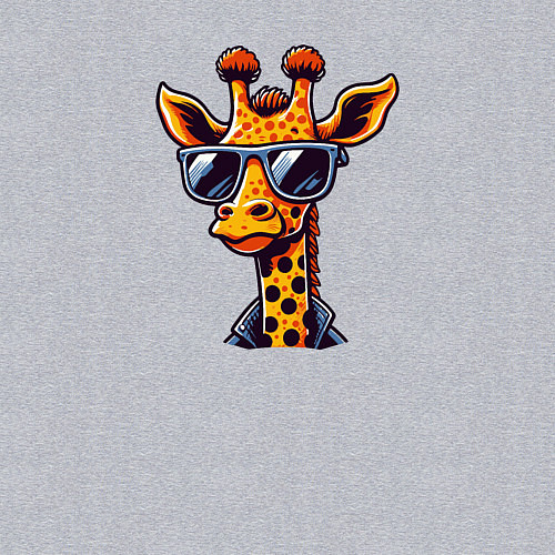 Мужской свитшот Жираф в солнцезащитных очках / Меланж – фото 3