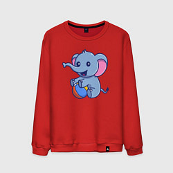 Мужской свитшот Слон играет в мяч