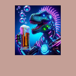 Свитшот хлопковый мужской Неоновый крутой пивозавр - нейроарт, цвет: пыльно-розовый — фото 2