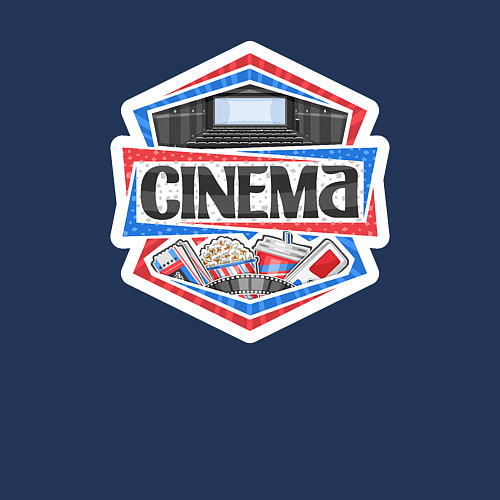 Мужской свитшот Кинотеатр / Тёмно-синий – фото 3