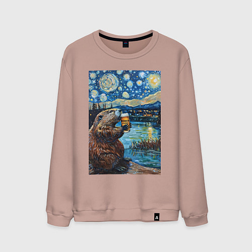 Мужской свитшот Бобр курва польский / Пыльно-розовый – фото 1