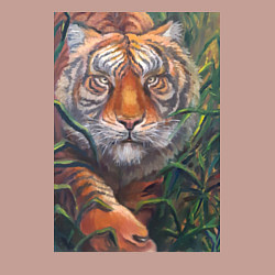 Свитшот хлопковый мужской Охотящийся тигр, цвет: пыльно-розовый — фото 2