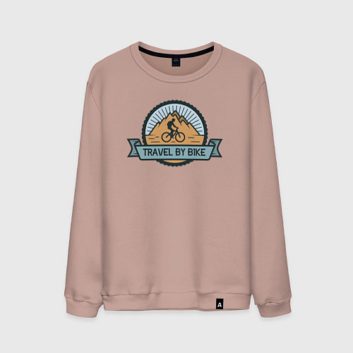 Мужской свитшот Путешествовать на велике / Пыльно-розовый – фото 1