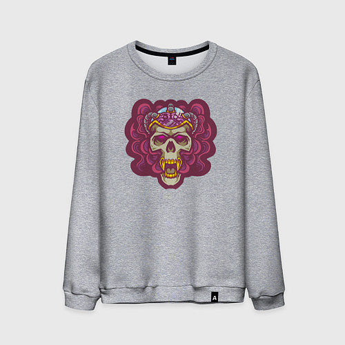 Мужской свитшот Brain skull / Меланж – фото 1
