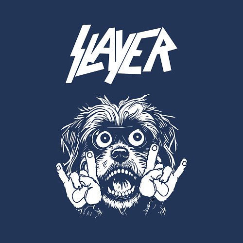 Мужской свитшот Slayer rock dog / Тёмно-синий – фото 3
