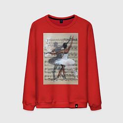 Свитшот хлопковый мужской Балет ноты, цвет: красный