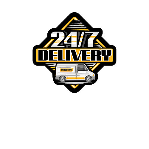 Мужской свитшот Водитель - Доставка круглосуточно / Белый – фото 3