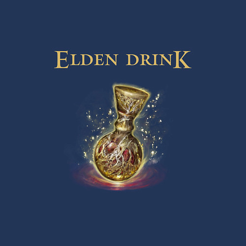 Мужской свитшот Elden drink meme / Тёмно-синий – фото 3