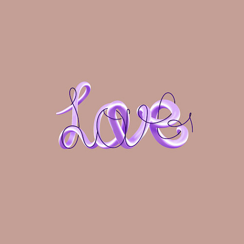 Мужской свитшот Love написанный от руки с линиями вокруг / Пыльно-розовый – фото 3
