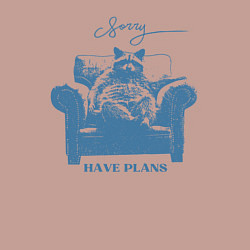 Свитшот хлопковый мужской Енот на диване имеет планы, цвет: пыльно-розовый — фото 2