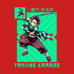 Свитшот хлопковый мужской Герой клинок рассекающий демонов, цвет: красный — фото 2