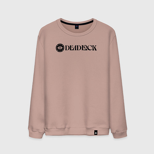 Мужской свитшот Deadlock white logo / Пыльно-розовый – фото 1
