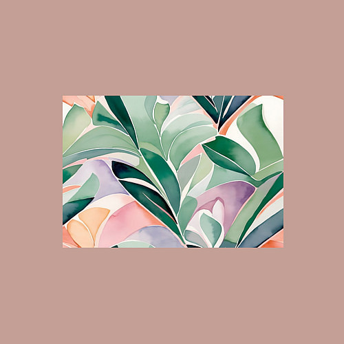 Мужской свитшот Листья акварель / Пыльно-розовый – фото 3