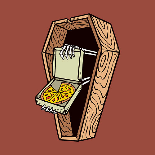 Мужской свитшот Dead pizza / Кирпичный – фото 3