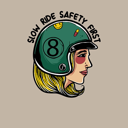 Мужской свитшот Безопасность - медленная езда / Миндальный – фото 3