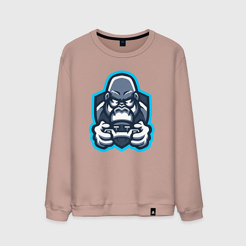 Мужской свитшот Gamer monkey / Пыльно-розовый – фото 1