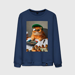 Мужской свитшот Рыжий кот - бухгалтер