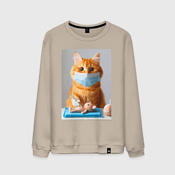 Мужской свитшот Рыжий кот хирург - нейроарт
