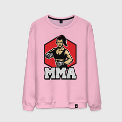 Свитшот хлопковый мужской MMA girl, цвет: светло-розовый