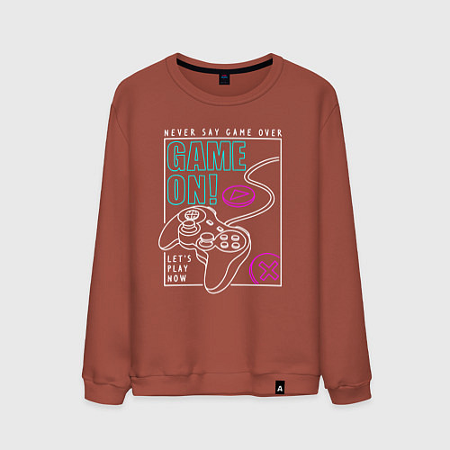 Мужской свитшот Never say game over / Кирпичный – фото 1