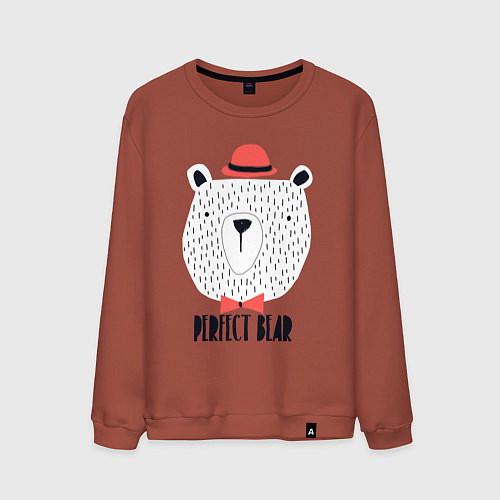 Мужской свитшот Идеальный медведь / Кирпичный – фото 1