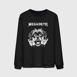 Свитшот хлопковый мужской Megadeth rock dog, цвет: черный