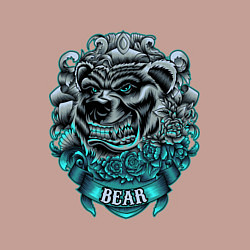 Свитшот хлопковый мужской Крутой медведь Bear неон, цвет: пыльно-розовый — фото 2