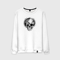 Свитшот хлопковый мужской Trippy thighbones, цвет: белый