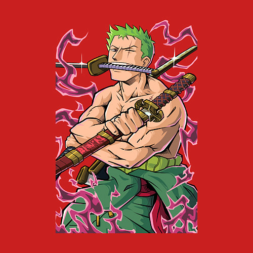 Мужской свитшот Ван-пис Зоро пират / Красный – фото 3